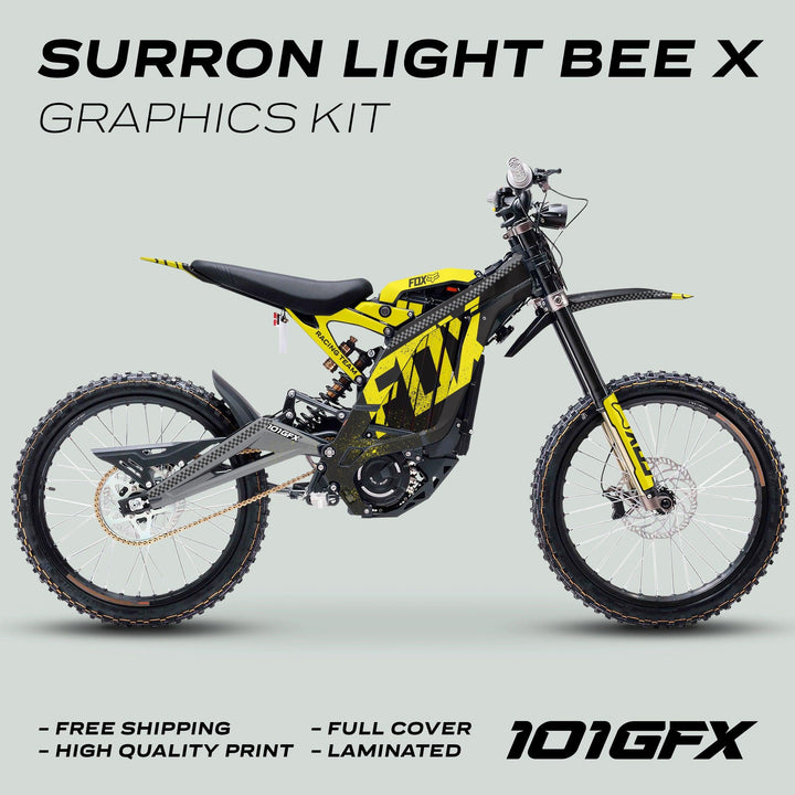 Surron Light Bee X Graphics Kit FOX DUST Black Yellow