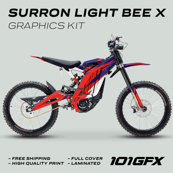 Surron Light Bee X Graphics Kit CRACK Blue Red