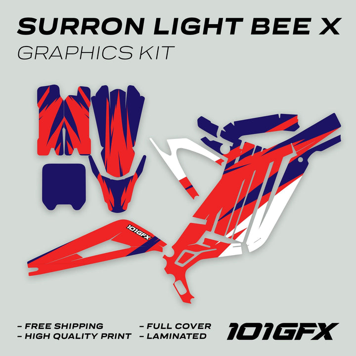 Surron Light Bee X Graphics Kit CRACK Blue Red