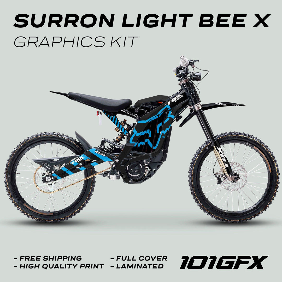 Suron Graphics Surron Light Bee X Black Blue Graphics Kit – 101GFX