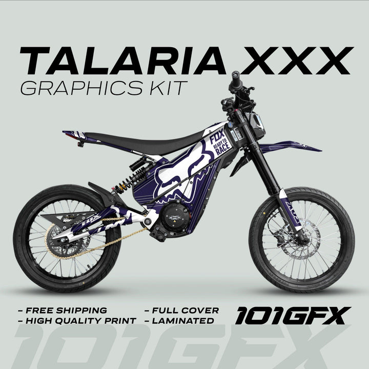 Talaria XXX Graphics Kit FOX STRIPES Navy White