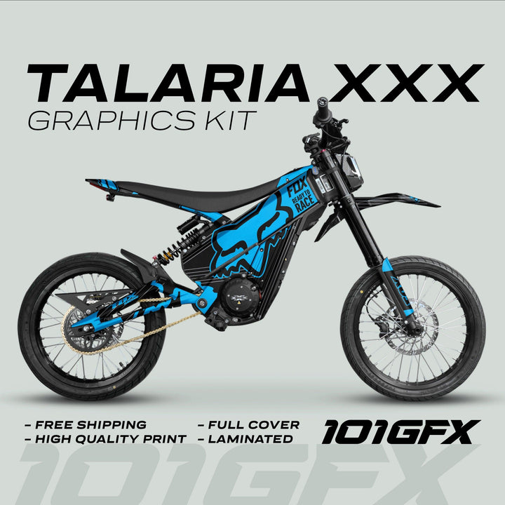Talaria XXX Graphics Kit FOX STRIPES Black Cyan