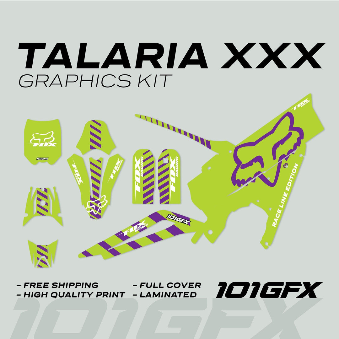 Talaria XXX Graphics Kit FOX RACELINE Green Purple