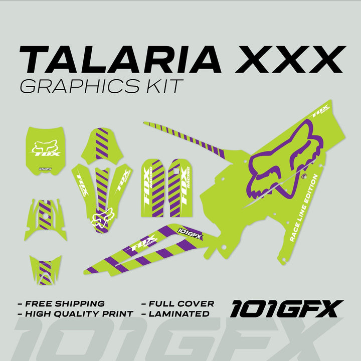 Talaria XXX Graphics Kit FOX RACELINE Green Purple