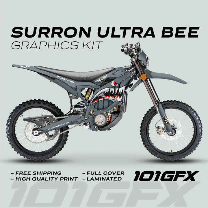 Surron Ultra Bee Graphics Kit MILITARY SHARK Grey army camouflage