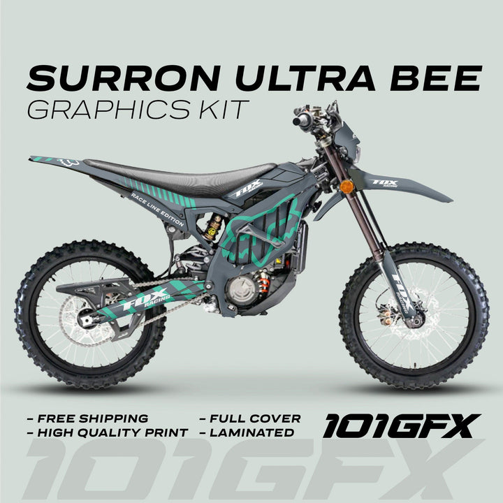 Surron Ultra Bee Graphics Kit FOX RACE LINE Grey Mint