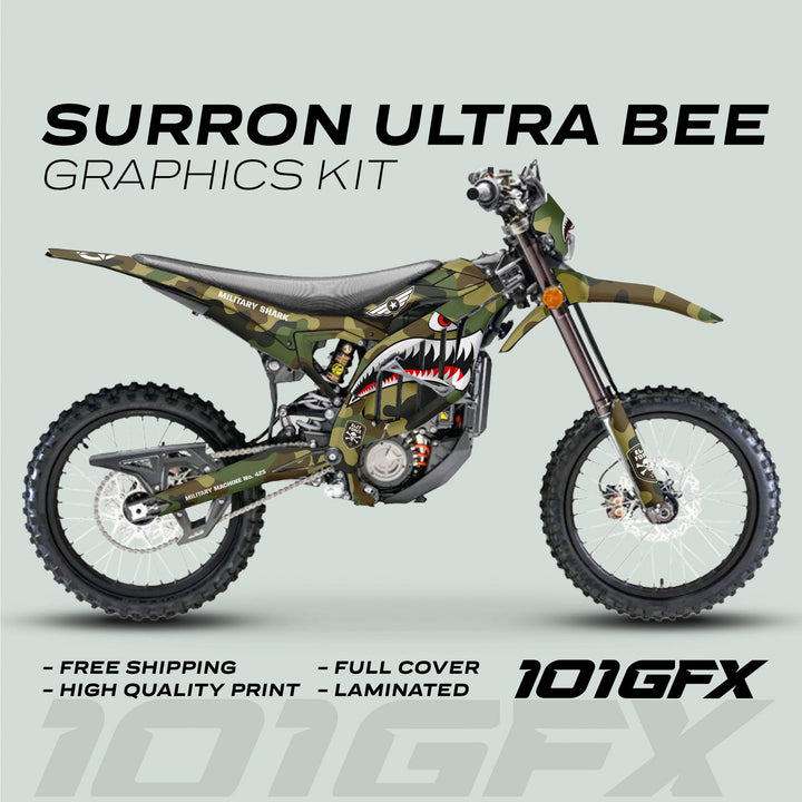 Surron Ultra Bee Graphics Kit MILITARY SHARK Camo army camouflage