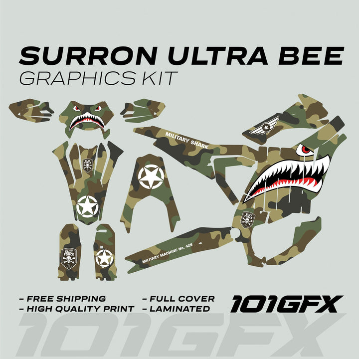 Surron Ultra Bee Graphics Kit MILITARY SHARK Camo army camouflage
