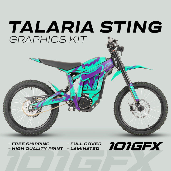 Talaria Sting R Graphics Kit FOX STRIPES Mint Purple