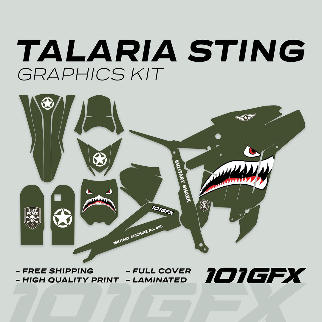 Talaria Sting R Graphics Kit MILITARY SHARK Olive