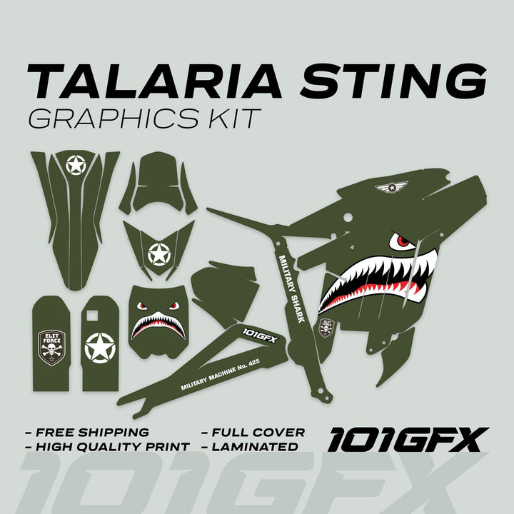 Talaria Sting R Graphics Kit MILITARY SHARK Olive