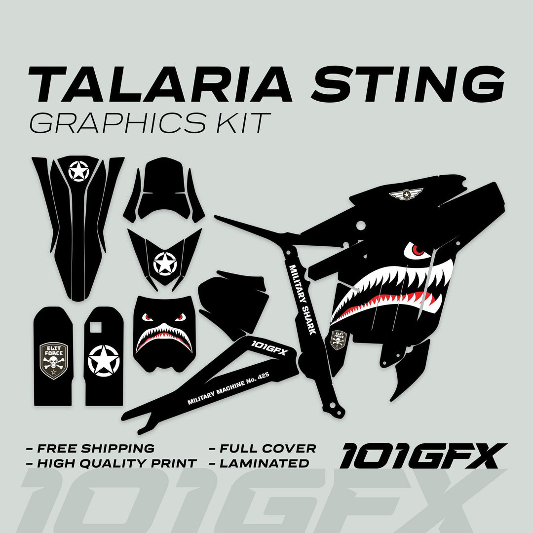 Talaria Sting R Graphics Kit MILITARY SHARK Black