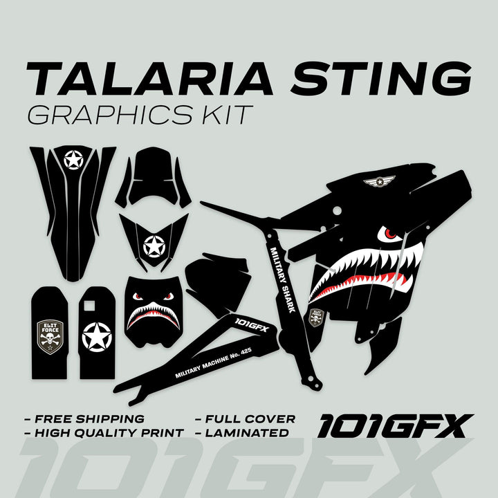 Talaria Sting R Graphics Kit MILITARY SHARK Black