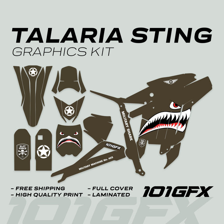 Talaria Sting R Graphics Kit MILITARY SHARK Brown