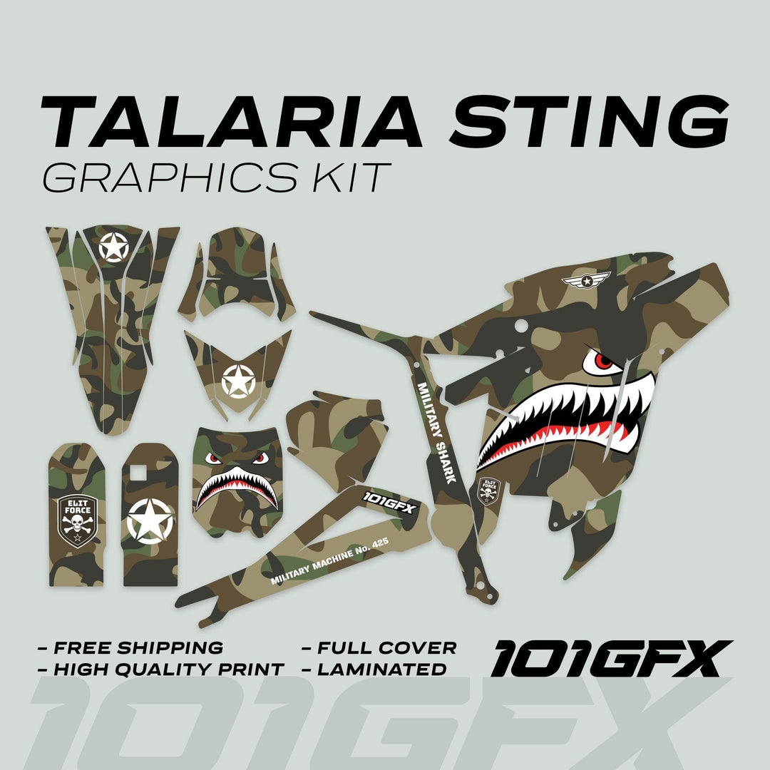 Talaria Sting R Graphics Kit MILITARY SHARK CAMO Camouflage