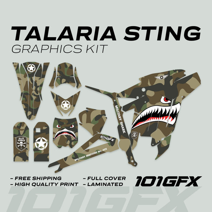 Talaria Sting R Graphics Kit MILITARY SHARK CAMO Camouflage