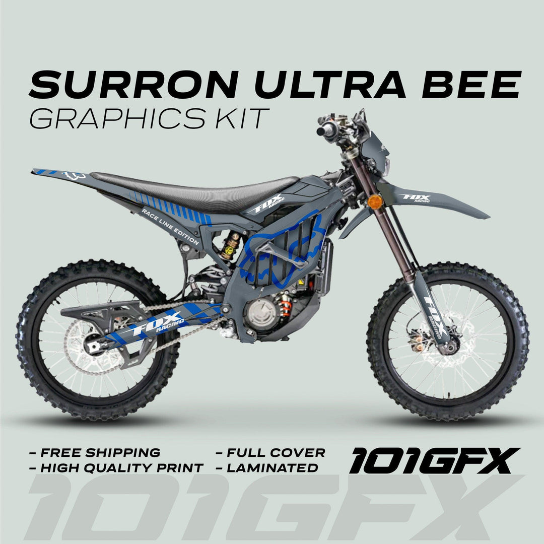 Surron Ultra Bee Graphics Kit FOX RACE LINE Grey Blue