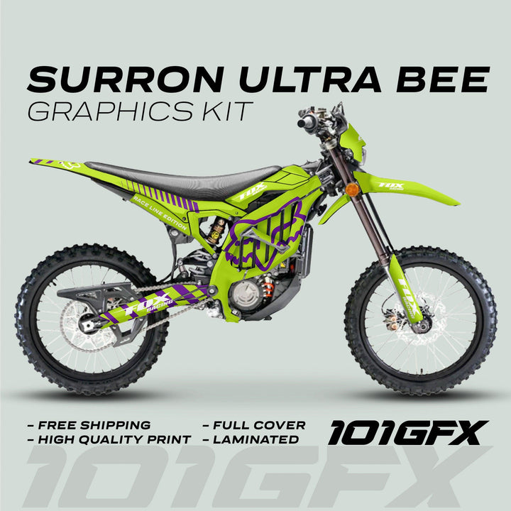 Surron Ultra Bee Graphics Kit FOX RACE LINE Green Purple
