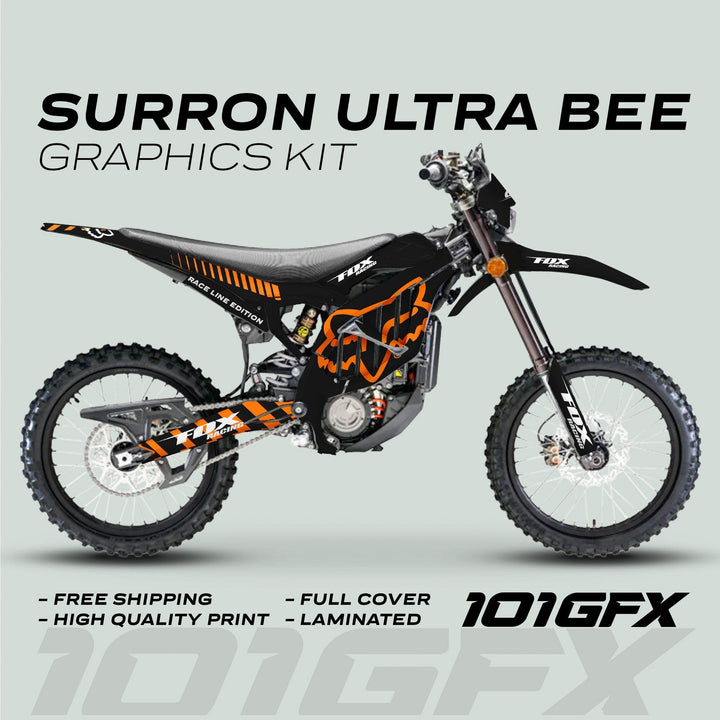 Surron Ultra Bee Graphics Kit FOX RACE LINE Black Orange