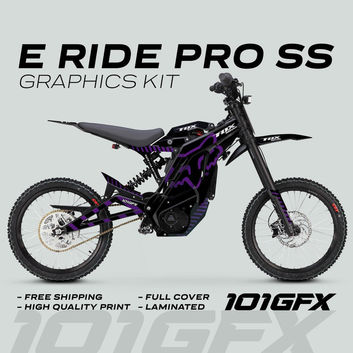 E Ride Pro SS Graphics Kit FOX Race Line Black Purple