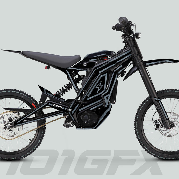 E Ride Pro SS Graphics Kit BRUSH Black Grey Decals Stickers Laminated ERide Pro S SS eBike Emoto