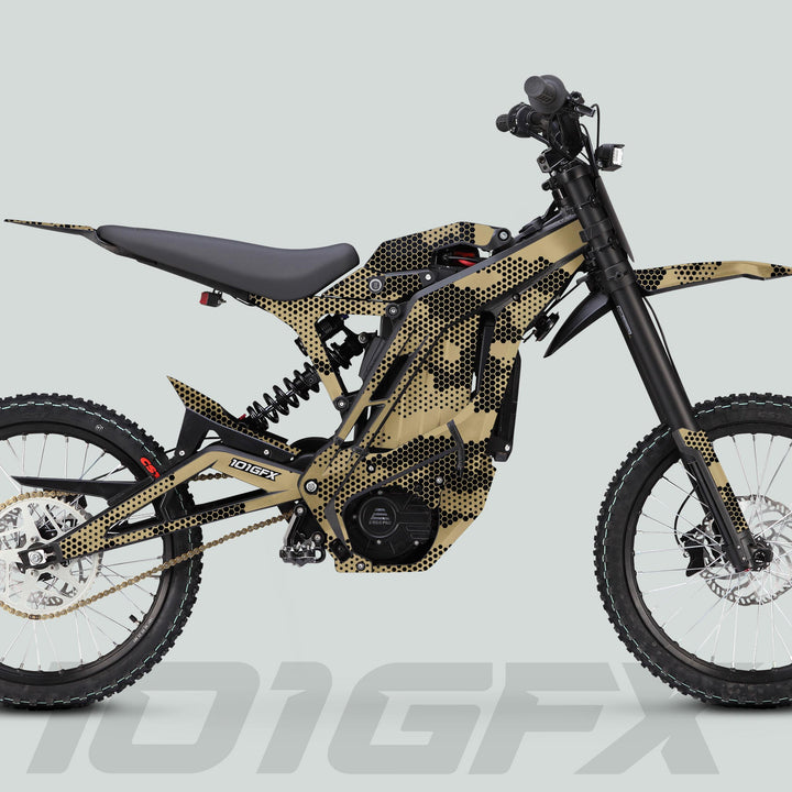 E Ride Pro SS Graphics Kit HEXOCAM SAND Decals Stickers Laminated ERide Pro S ss eBike Emoto e-ride Camouflage