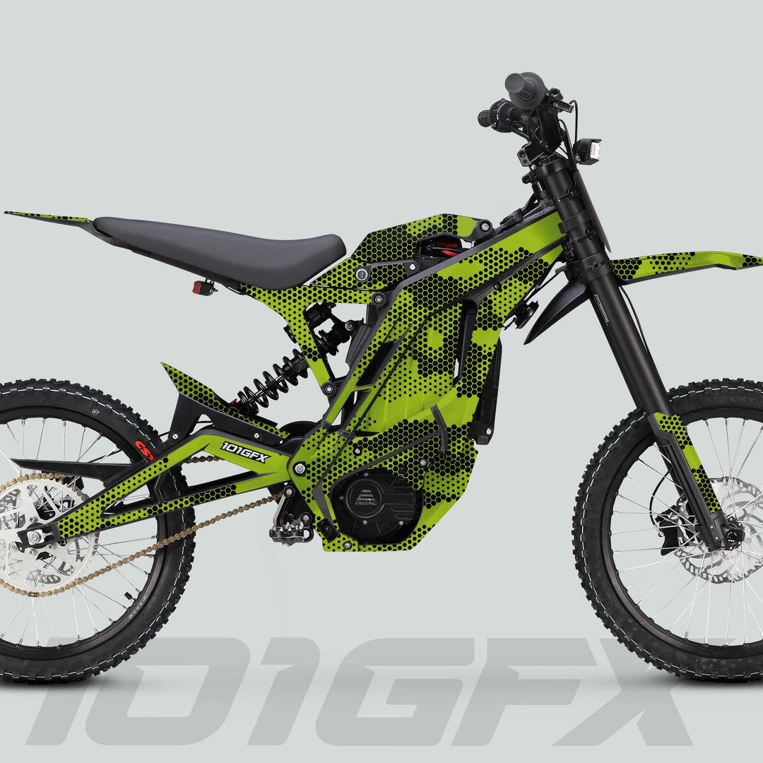 E Ride Pro SS Graphics Kit HEXOCAM GREEN Decals Stickers Laminated ERide Pro S ss eBike Emoto e-ride Camouflage