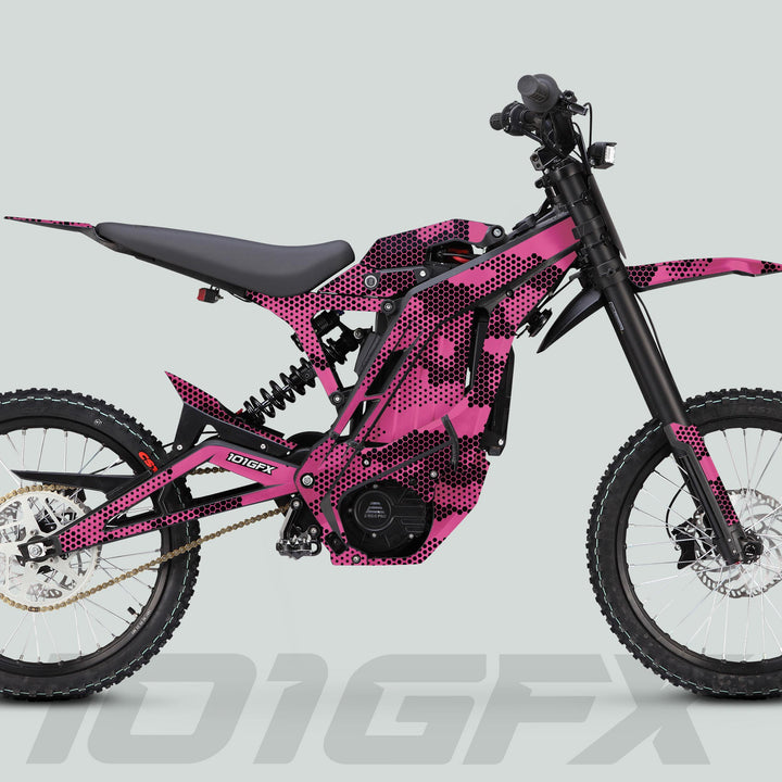 E Ride Pro SS Graphics Kit HEXOCAM PINK Decals Stickers Laminated ERide Pro S ss eBike Emoto e-ride Camouflage