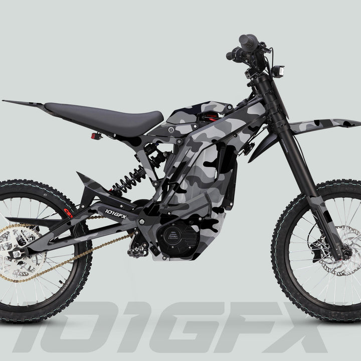 E Ride Pro SS Graphics Kit CAMOUFLAGE SNOW Decals Stickers Laminated ERide Pro S ss eBike Emoto e-ride