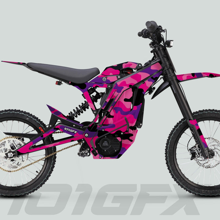 E Ride Pro SS Graphics Kit CAMOUFLAGE PINKY Decals Stickers Laminated ERide Pro S ss eBike Emoto e-ride