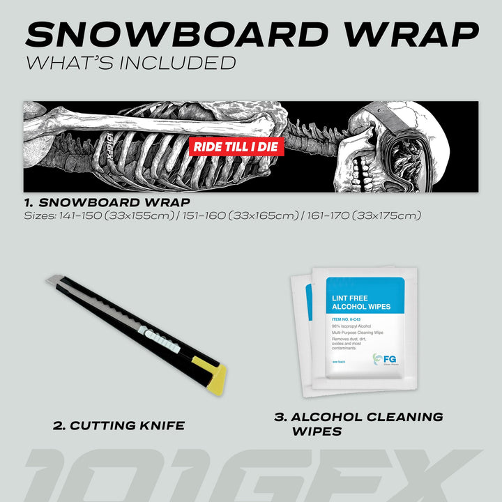 Snowboard Wrap RIDE TILL DIE Snowboard sticker skin decals stickers