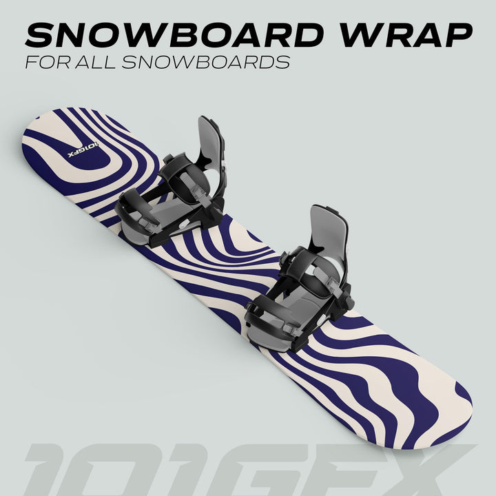 Snowboard Wrap WAVY WHITE NAVY Snowboard sticker skin decals stickers