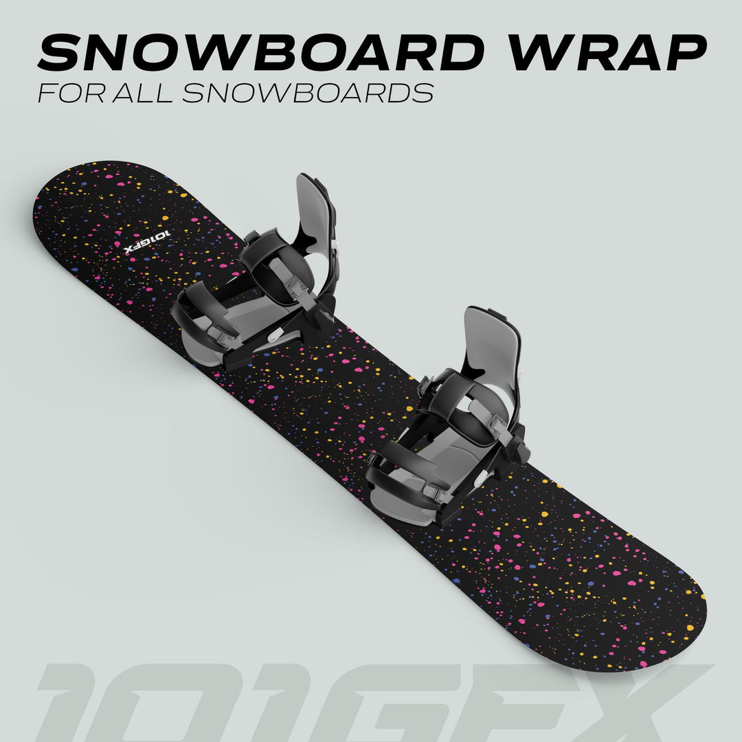 Snowboard Wrap SPLATS BLACK Snowboard sticker skin decals stickers