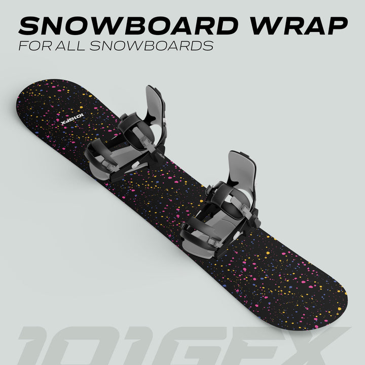 Snowboard Wrap SPLATS BLACK Snowboard sticker skin decals stickers