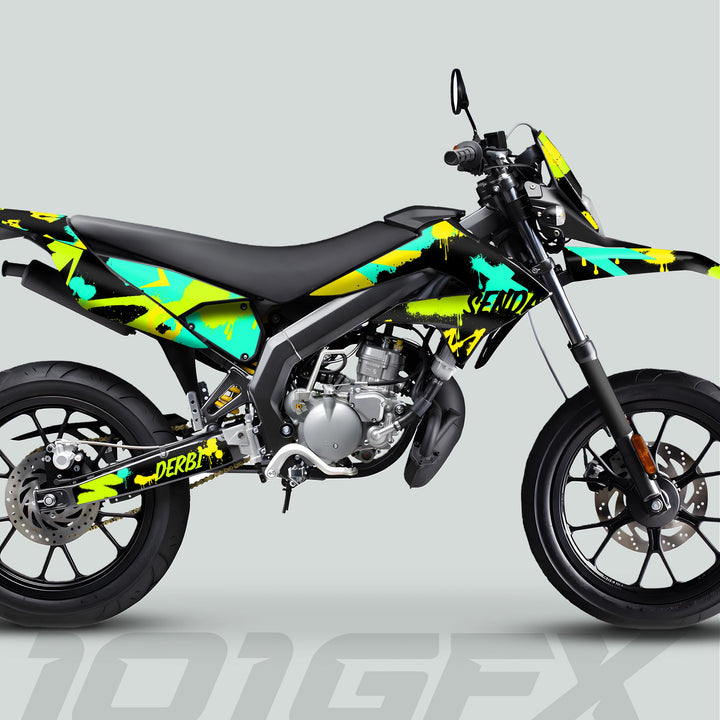 Derbi Senda Graphics Kit X-Treme 2011-2017 SPLASH GREEN MINT Decals set Stickers Laminated