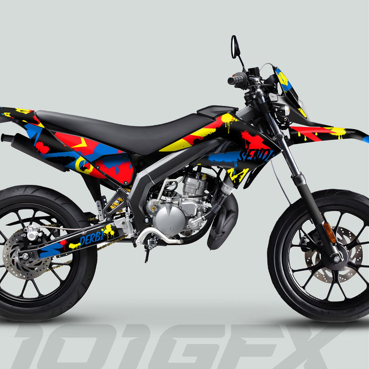 Derbi Senda Graphics Kit X-Treme 2011-2017 SPLASH BLUE RED Decals set Stickers Laminated