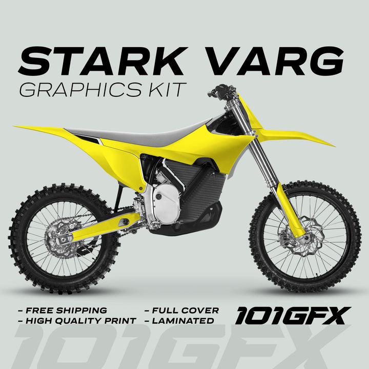 Stark Varg Graphics Kit SOLID COLOR YELLOW Stickers Laminated Stark Future Varg Decals Mono Color