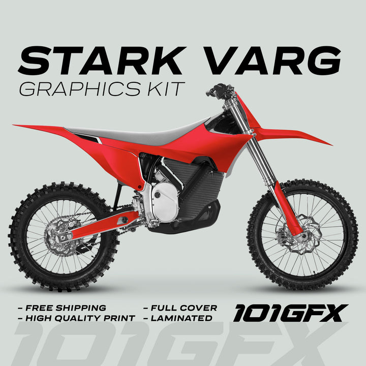 Stark Varg Graphics Kit SOLID COLOR RED Stickers Laminated Stark Future Varg Decals Mono Color