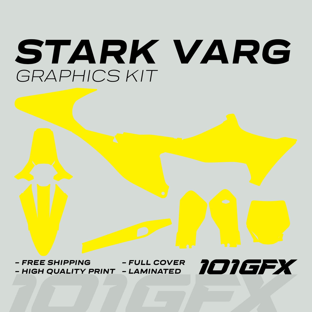Stark Varg Graphics Kit SOLID COLOR YELLOW Stickers Laminated Stark Future Varg Decals Mono Color