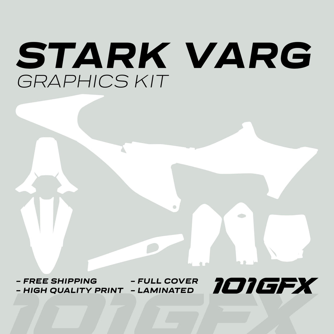 Stark Varg Graphics Kit SOLID COLOR WHITE Stickers Laminated Stark Future Varg Decals Mono Color