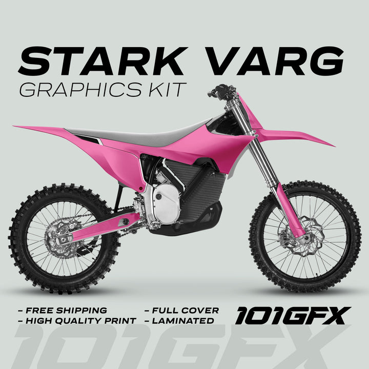 Stark Varg Graphics Kit SOLID COLOR PINK Stickers Laminated Stark Future Varg Decals Mono Color
