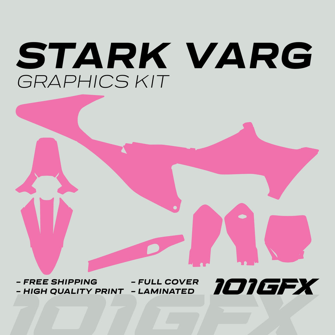 Stark Varg Graphics Kit SOLID COLOR PINK Stickers Laminated Stark Future Varg Decals Mono Color