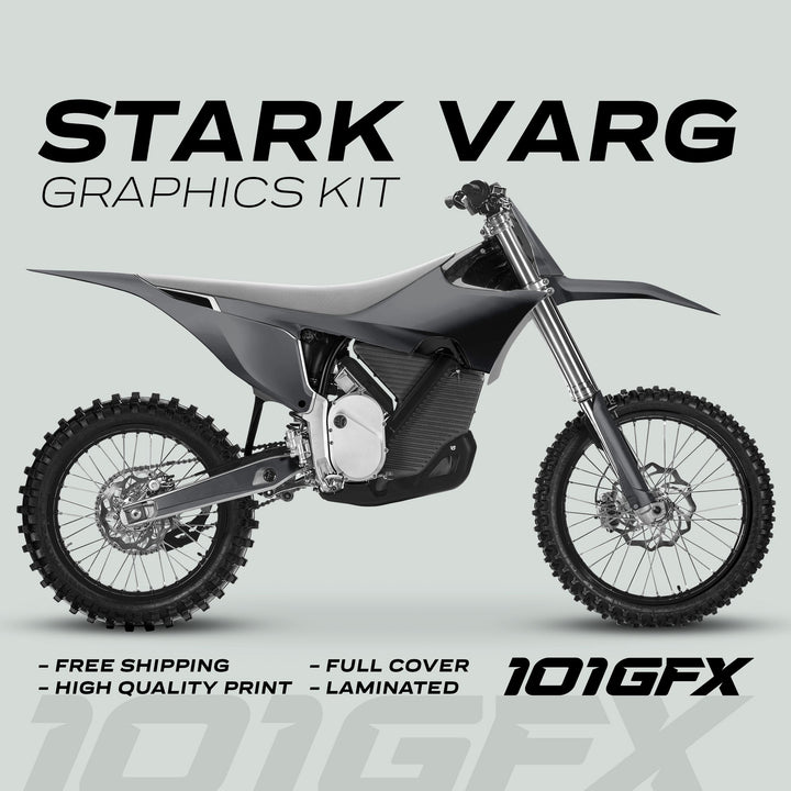 Stark Varg Graphics Kit SOLID COLOR GREY Stickers Laminated Stark Future Varg Decals Mono Color
