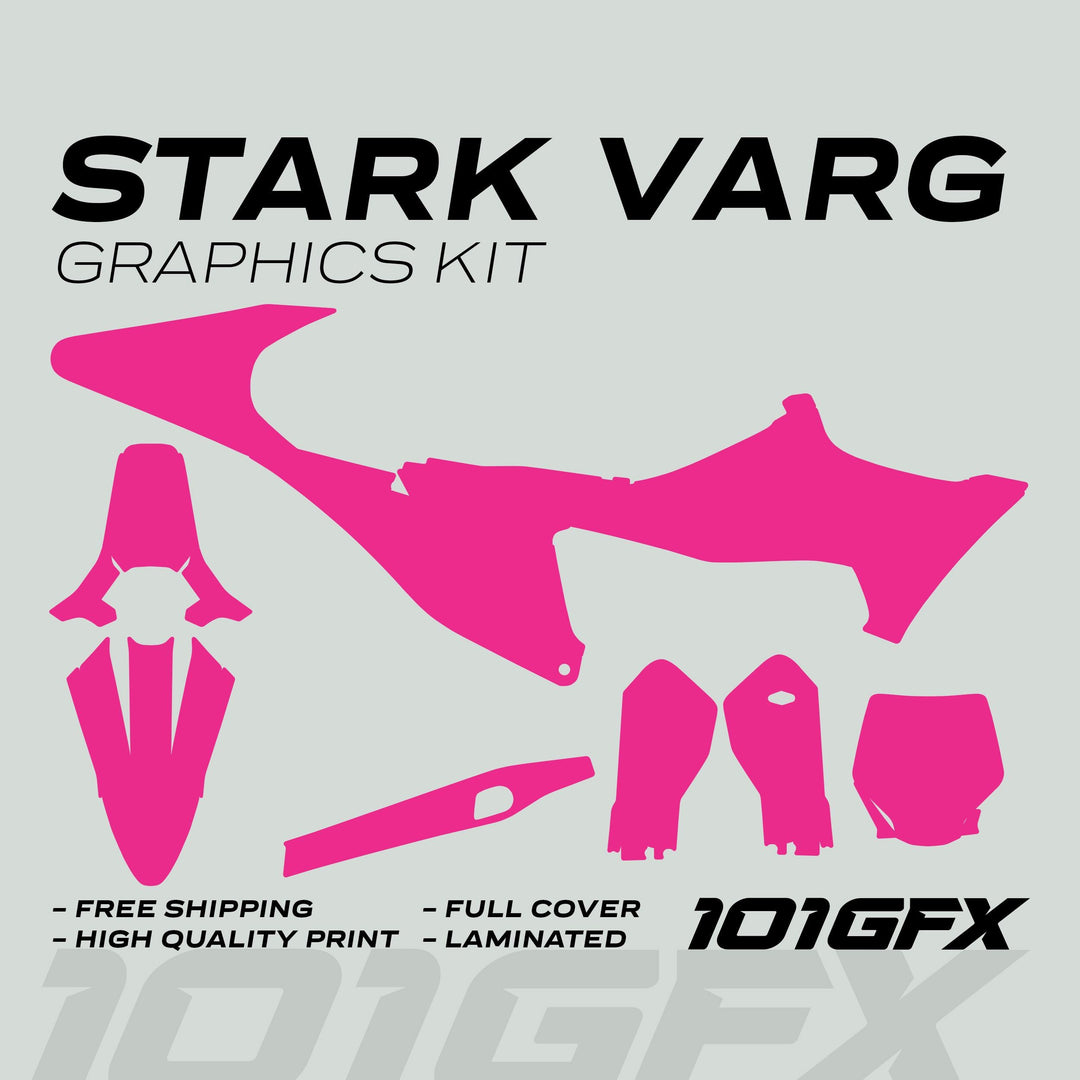 Stark Varg Graphics Kit SOLID COLOR MAGENTA Stickers Laminated Stark Future Varg Decals Mono Color