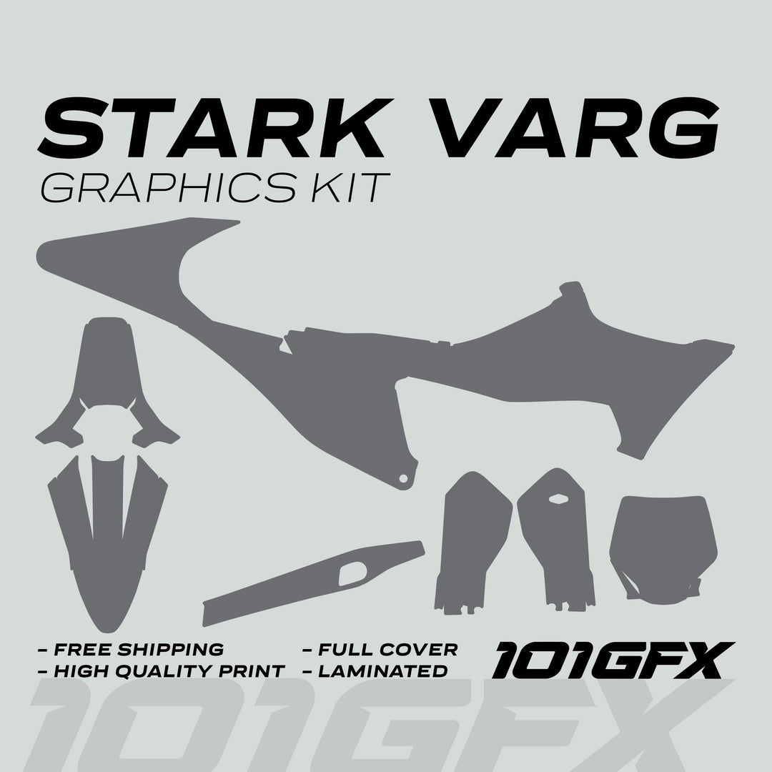 Stark Varg Graphics Kit SOLID COLOR GREY Stickers Laminated Stark Future Varg Decals Mono Color