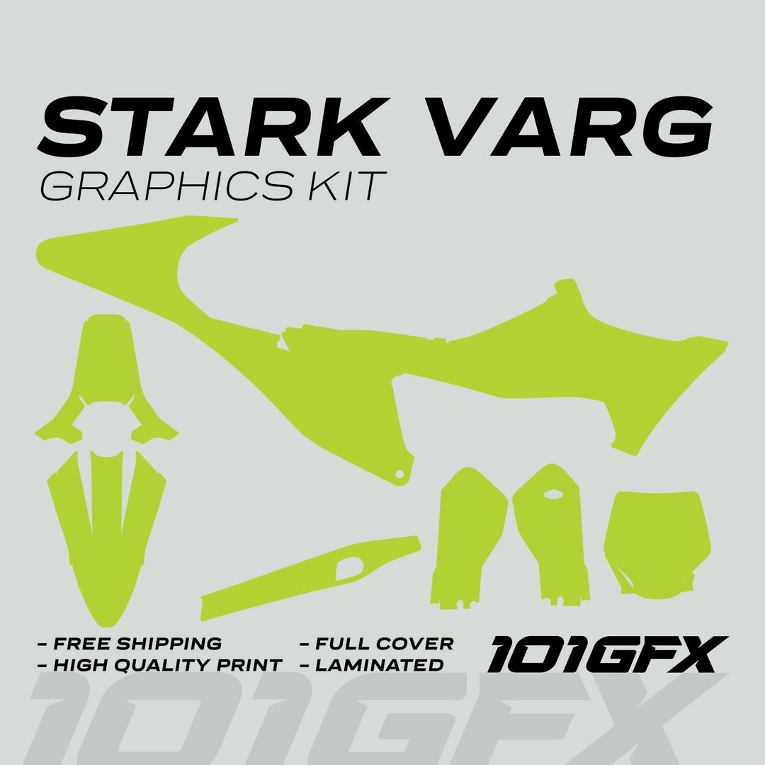 Stark Varg Graphics Kit SOLID COLOR GREEN Stickers Laminated Stark Future Varg Decals Mono Color
