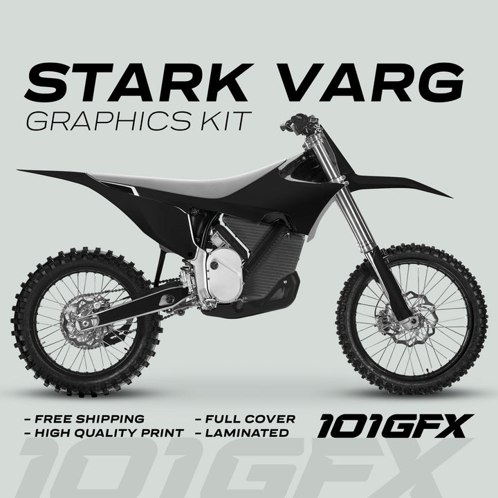 Stark Varg Graphics Kit SOLID COLOR BLACK Stickers Laminated Stark Future Varg Decals Mono Color