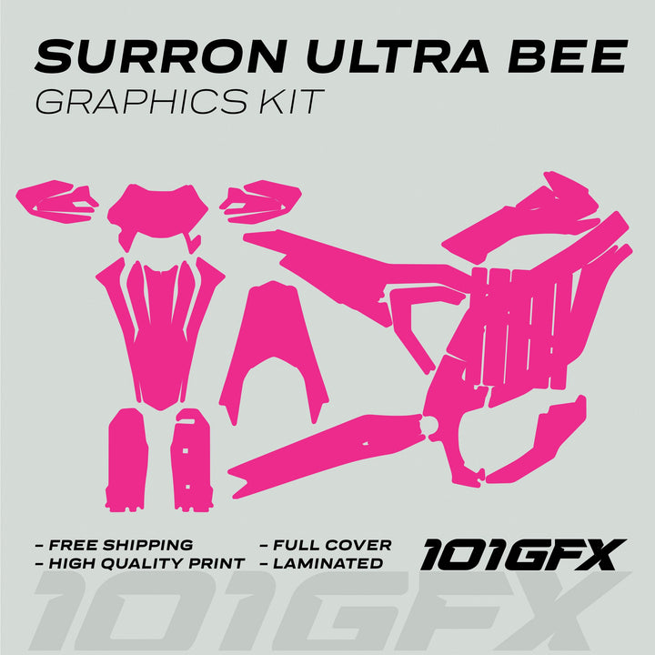 Surron Ultra Bee Graphics Kit SOLID COLOR MAGENTA Decals Stickers Laminated eBike Sur-Ron Ultra Decals Wrap Protection Mono Color
