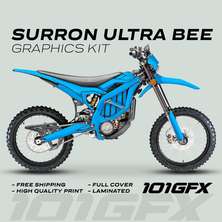Surron Kit Color Surron Ultra Bee Graphics Kit SOLID COLOR CYAN Decals Stickers Laminat ...