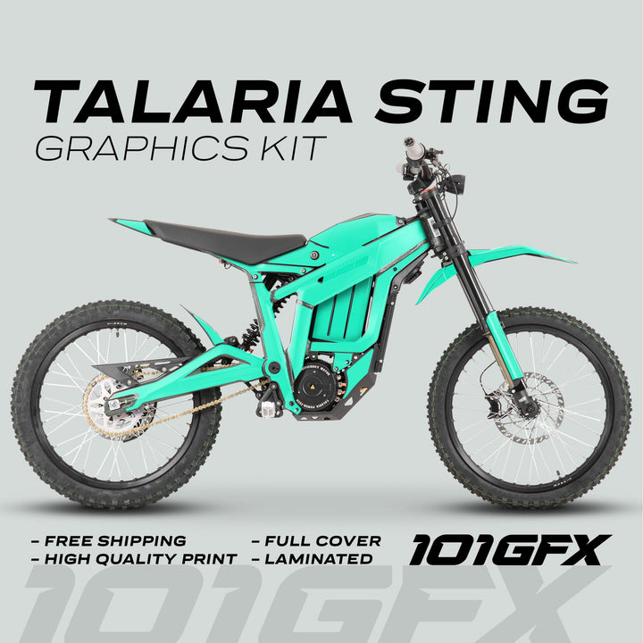 Talaria Sting R Graphics Kit SOLID COLOR MINT Decals Stickers Laminated eBike Emoto Mono Color